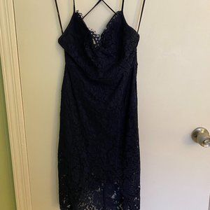 Flirting with Desire Navy Blue Lace Bodycon Dress